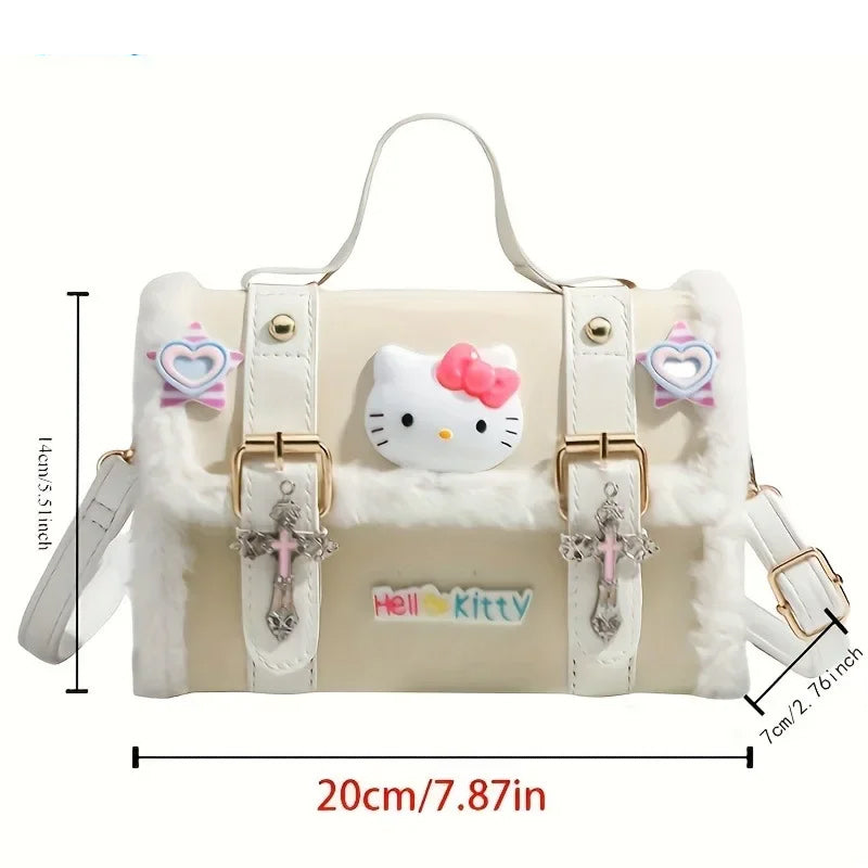 Hello Kitty Y2K Aesthetic Crossbody Bag – Cute Retro Cambridge-Style Shoulder Satchel