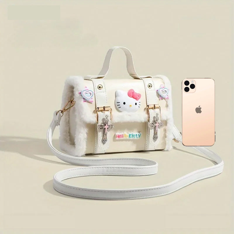 Hello Kitty Y2K Aesthetic Crossbody Bag – Cute Retro Cambridge-Style Shoulder Satchel