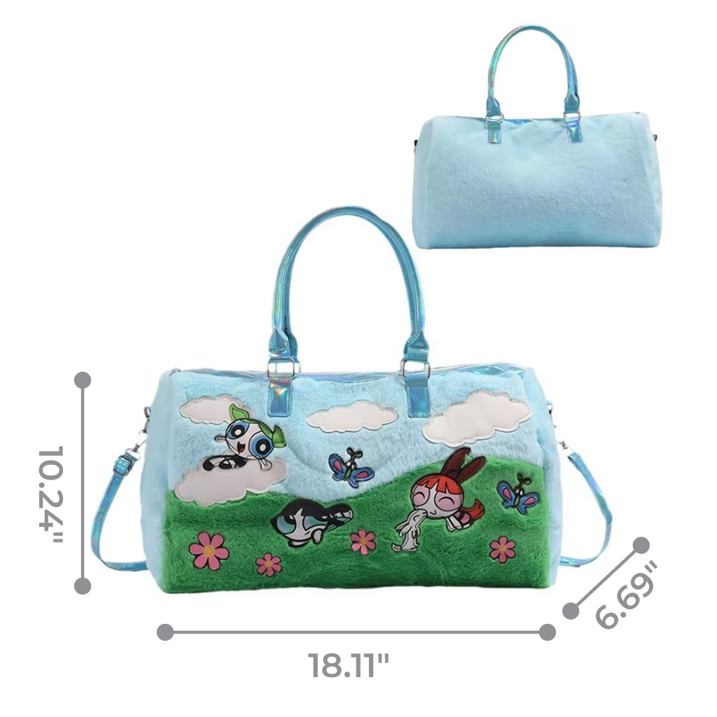 Kawaii Powerpuff Girls Handbag – High-Capacity Cartoon Tote & Shoulder Bag, Trendy Gift for Girls & Anime Fans
