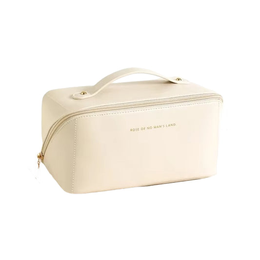 Large Capacity PU Leather Cosmetic Bag – Travel Toiletry Organizer for Women, Portable Makeup Storage Case