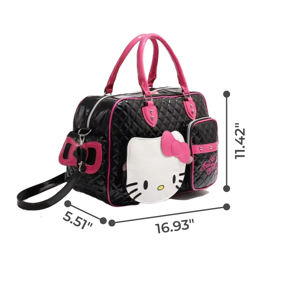 Hello Kitty Kawaii Y2K Handbag – High-Capacity PU Messenger & Travel Bag, Cute Sanrio Cartoon Tote for Girls