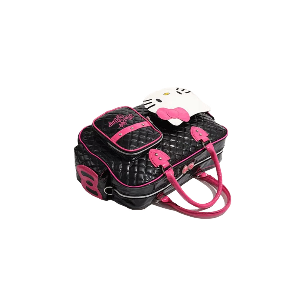 Hello Kitty Kawaii Y2K Handbag – High-Capacity PU Messenger & Travel Bag, Cute Sanrio Cartoon Tote for Girls